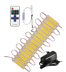 20 Adet 12 Volt 2 Watt 3000K Günışığı Cob Led Modül 12A Tek Renk RF Dimmer 2A Priz Tipi Adaptör Set