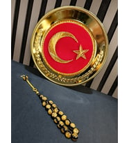 ALTIN VARAKLI TESBİH MASKOT EFE BİLEK BOY 14MM