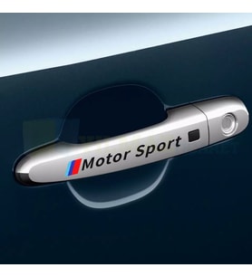 Bmw M Motor Sport Kapı Kolu Jant Sticker Etiket Yapıştırma Çıkartma 4 Adet ( 13 x 1,4 Cm Ölçü )