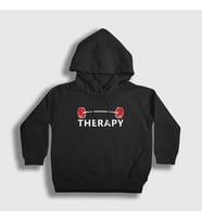 Presmono Unisex Çocuk Siyah Therapy Fitness Gym Spor Kapüşonlu Sweatshirt 413982tt