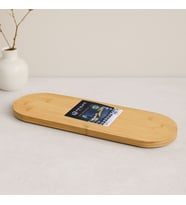 Oval Bambu Ahşap Sunum Tepsisi 15x44x1.5 cm (1 cm Ayaklı)