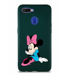 Oppo A5S Soft Premier Kapak Minnie Mouse-E Tasarımlı Silikon Kılıf - Yeşil (Şeffaf)