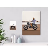 BK Gift Kişiye Özel Tam Boy Motosikletli Adam Karikatürlü Kanvas Tablo 30x50cm-1