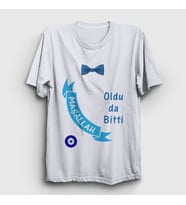 Presmono Unisex Beyaz Oldu Da Bitti Maşallah Sünnet T-Shirt 555321tt