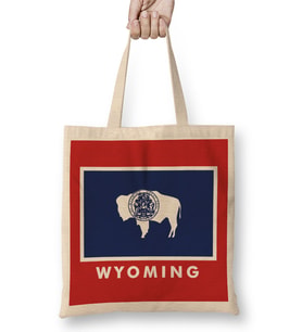 Wyoming State Flag Bez Çanta Uzun Saplı