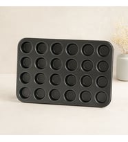 24 Gözlü Metal Muffin Kek Kalıbı Siyah