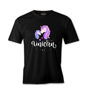 Unicorn Anneler Günü Siyah Unisex Tshirt