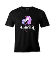 Unicorn Anneler Günü Siyah Unisex Tshirt