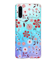 Huawei P30 Uyumlu Kapak Flowers Tasarımlı Şeffaf Silikon Kılıf