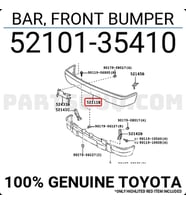Tampon Hilux Ön  1998-2001 Ln-145 Krom (Oem No:5210135410)