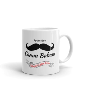 Canım Babam Sözlük Anlamlı Güzel Kızın Kişiye Özel Beyaz Kupa