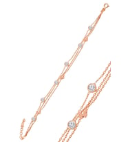 Söğütlü Silver Gümüş rose zirkon taşlı kelebek figürlü bileklik