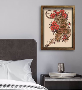 BK Gift Yatak Odası Konseptli Doğal Masif Ahşap Çerçeveli Tablo 45x65cm-2