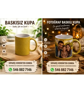 Simli Kişiye Özel Baskılı Kupa-4 Farklı Renk Seçeneği