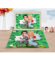BK Gift Kişiye Özel Evleniyoruz Karikatürlü 1000 Parça Profesyonel Puzzle-3