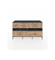 Kronos Konsol 5 Raflı 4 Çekmeceli 4 Kapaklı 176x59x99 Antrasit-Çam