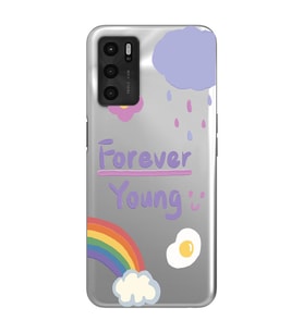 Oppo A16 / A55 Uyumlu Forever Young Tasarımlı Şeffaf Telefon Kılıfı