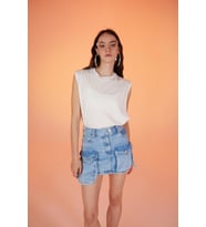 Kargo Cepli Mini Arina Jean Etek Mavi