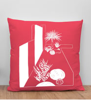 BK Gift Modern Art Tasarımlı Kırmızı Kırlent Yastık, Arkadaşa Hediye, Ev Dekorasyonu, Ev Hediyesi-6