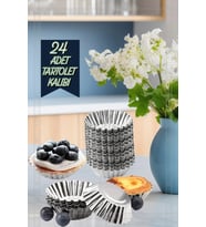 24 Adet Paslanmaz Metal Yapışmaz Cupcake, Muffin, Tartolet Kurabiye Kek Kalıbı