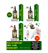 HİNT YAĞI 3'LÜ (%100 SAF VE DOĞAL-SOĞUK PRES) BESLEYİCİ ETKİ 3x50 ml / 5.07 Fl Oz
