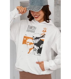 Settimo Hokage Naruto Baskılı Unisex Oversize Anime Hoodie