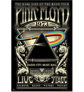 Erik Poster Pink Floyed The Dark Side of the Moon Tour 1973 Sanat Baskısı - Oturma Odası veya Dekorasyon Yatak Odası - Dekorasyon Odası - Boyut 61 x 91 - Resmi Pink Floyed Fan Ürünü