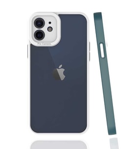 Apple iPhone 12 Kılıf Zore Mima Kenarları Renkli Silikon Kılıf (Koyu Yeşil)