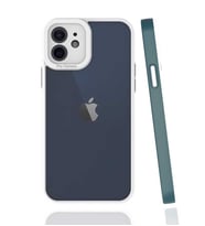 Apple iPhone 12 Kılıf Zore Mima Kenarları Renkli Silikon Kılıf (Koyu Yeşil)