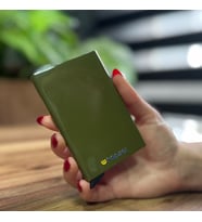 Mekanizmalı Kartlık Rfid Korumalı Alüminyum Otomatik Mekanizmalı Kredi Kartlık Renkli Metalik Asker Yeşili