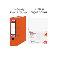 1 Adet Tigra Geniş Klasör 1 Adet Noki 100'lü Poşet Dosya Ofis Seti
