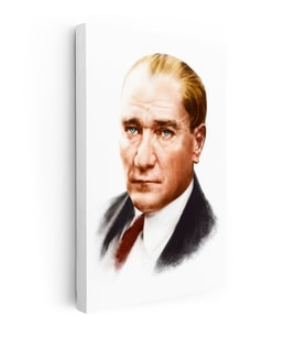 Kanvas Tablo Atatürk Mavi Gözlü Yüz Atatürk Tablosu Ev Ofis Duvar Dekoru