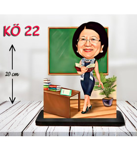Kişiye Özel Ahşap Biblo - Kadın Öğretmen Karikatür Biblo - Öğretmen Biblo 22