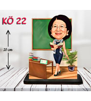 Kişiye Özel Ahşap Biblo - Kadın Öğretmen Karikatür Biblo - Öğretmen Biblo 22
