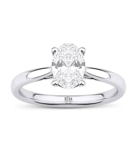 1.15 Karat Oval Tektaş Laboratuvar Pırlanta Yüzük - HRD Sertifikalı