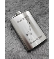 Kişiye Özel Love Hediye 9 Oz Çelik Cep Matarası 266 Ml içki  Alkol Matarası Sevgiliye Hediye