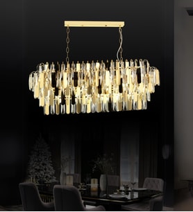 Daisy Yemek Odası Taşlı Avize  Kristal Taşlı Avize (Gold)