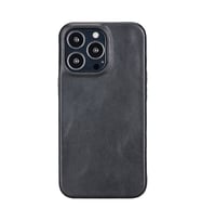 Apple iPhone 13 Pro Uyumlu Deri Arka Kapak ROCK RST1 Siyah