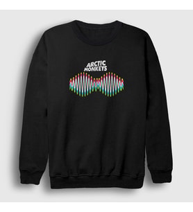 Presmono Unisex Siyah Wave Arctic Monkeys Sweatshirt 294477tt