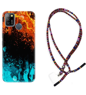 INFINIX Smart 4 5 6 Zero 8 S5 Pro Kılıf Boyun Asklı Rasta Silikon Orange Blue Color 1665
