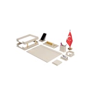 Liya sümen Takımı 11 Parça Krem Masa Bayraklı