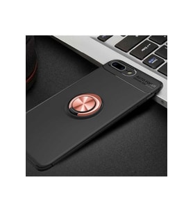 Apple iPhone 7 Plus Uyumlu Kılıf Zore Ravel Silikon Kapak (Siyah-Rose Gold)