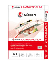 Mühlen Laminasyon Makinesi Filmi 150 Mc A3 1 Paket 100 Adet