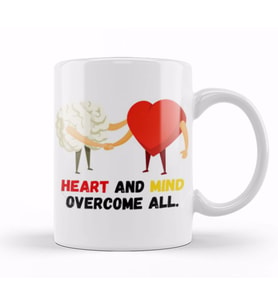 Mind Heart And Mind Overcome All Kupa Bardak Porselen