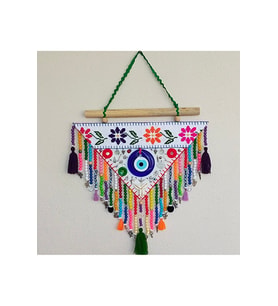 Otantik Geleneksel Nazarlık Duvar Süsü Amulet Butik Hediyelik (Çok Renkli)