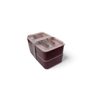 dikdörtgen 2 katlı plastik beslenme ve saklama kabı 19x11x10x