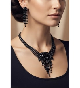ZİRKON TAŞLI ABİYE KOLYE KÜPE SET