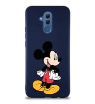Huawei Mate 20 Lite Soft Premier Kapak Mickey Mouse-D Tasarımlı Silikon Kılıf - Lacivert (Şeffaf)