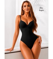 Intive Corset V Yaka Göğsü Padli Altı Çıtçıtlı Dikişsiz Lazer Kesim Şekillendirici Korse Body