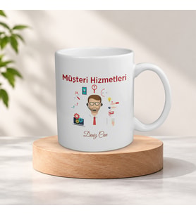 Kişiye Özel İsimli Müşteri Hizmetleri Meslek Kupa Bardak